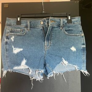 Old Navy Distressed Mid Rise Jean Shorts